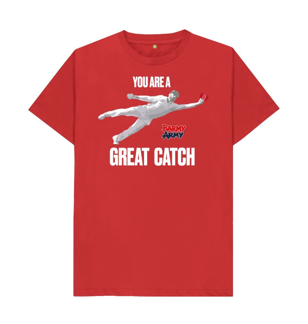 Red Barmy Army Great Catch Slogan Tee - Men's