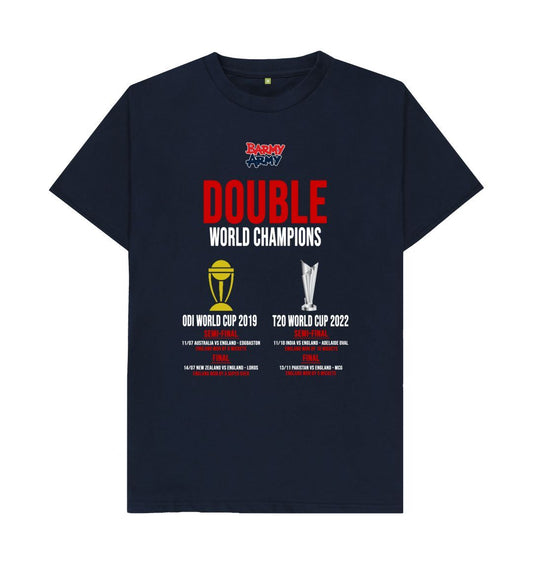 Navy Blue Barmy Army Double World Cup Winners Tee