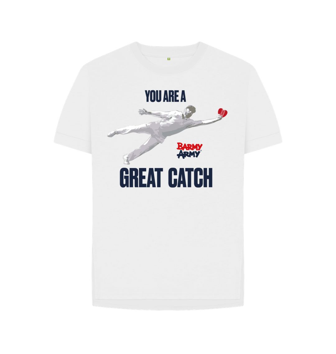 White Barmy Army Great Catch Relaxed Fit Tee - Ladies