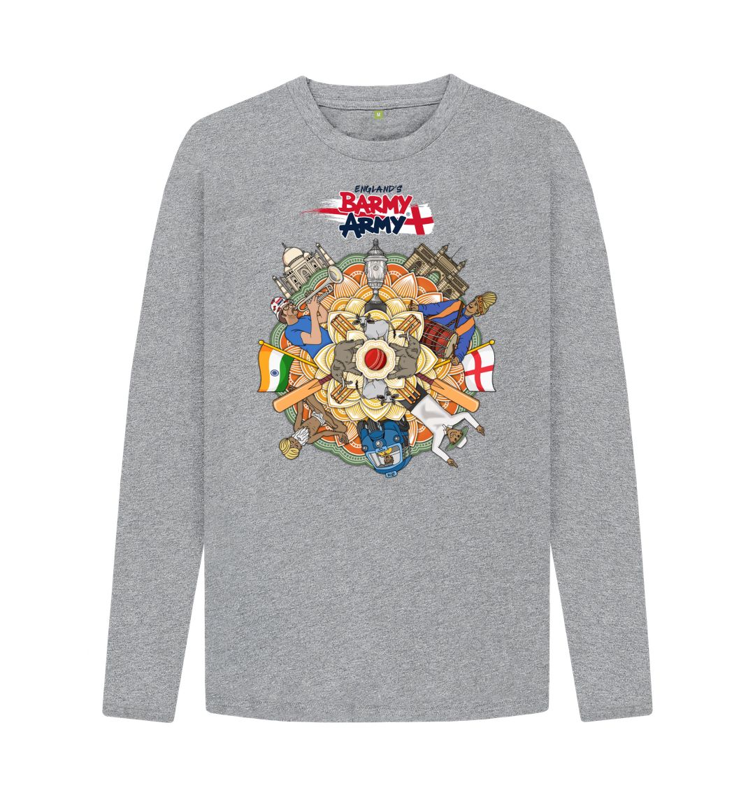 Athletic Grey Barmy Army India Tour Long Sleeve Tee - Men's