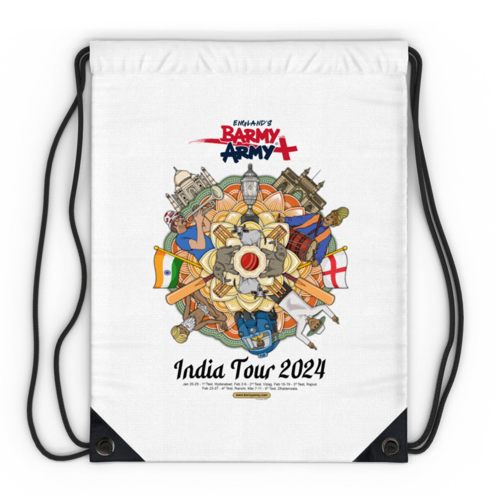 Barmy Army India Tour Drawstring Bag