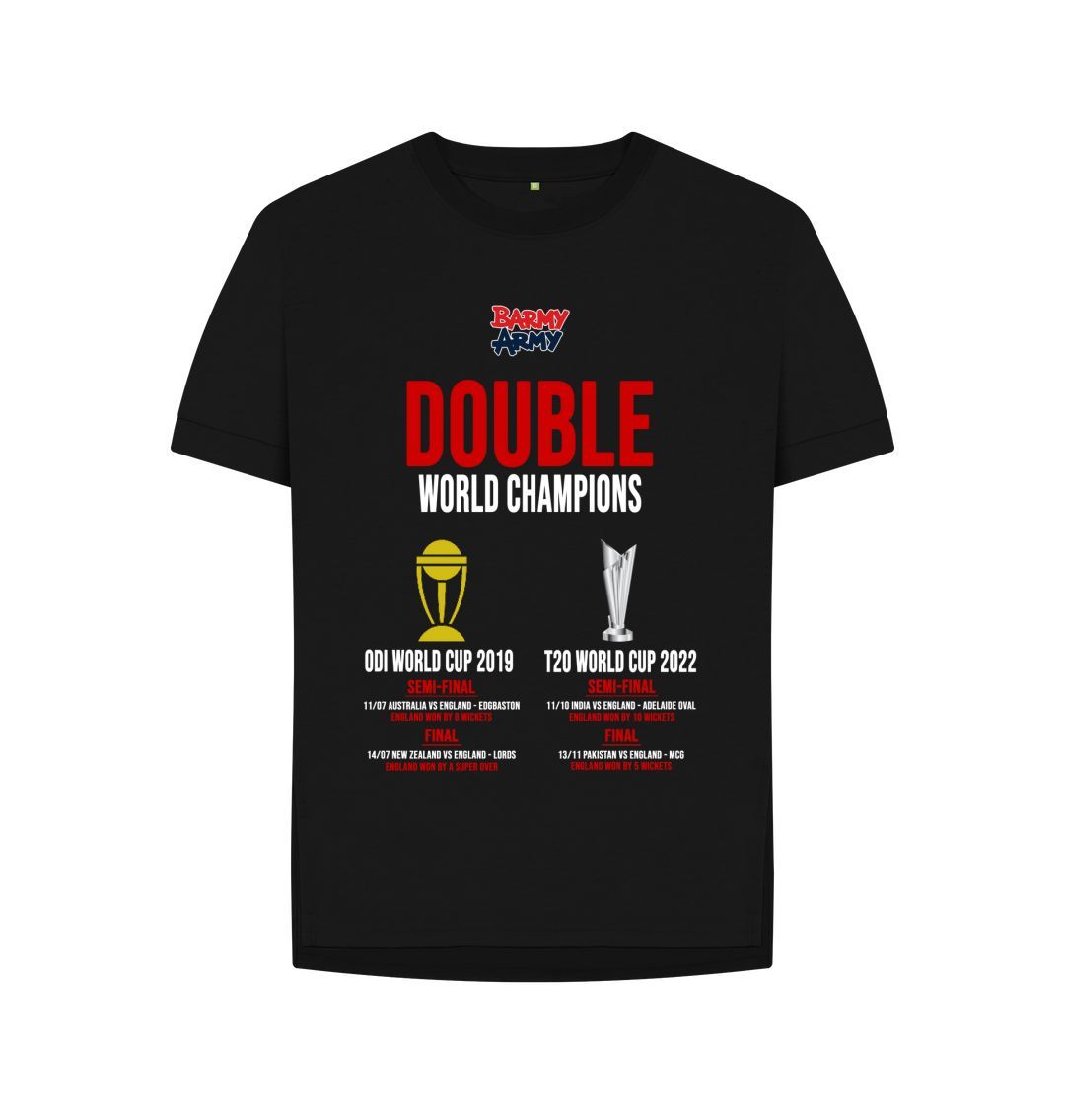 Black Barmy Army Double World Cup Winners Ladies Tee