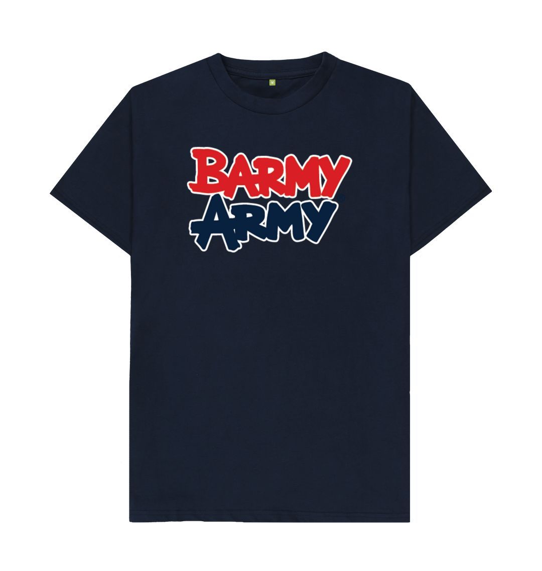 Navy Blue Barmy Army Large Print Tee
