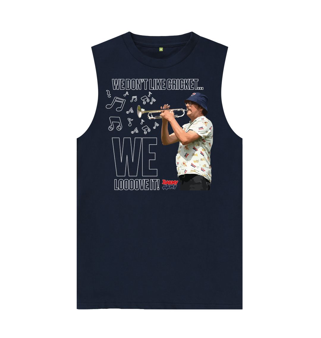 Navy Blue Barmy Army WI Trumpet Tee - Mens