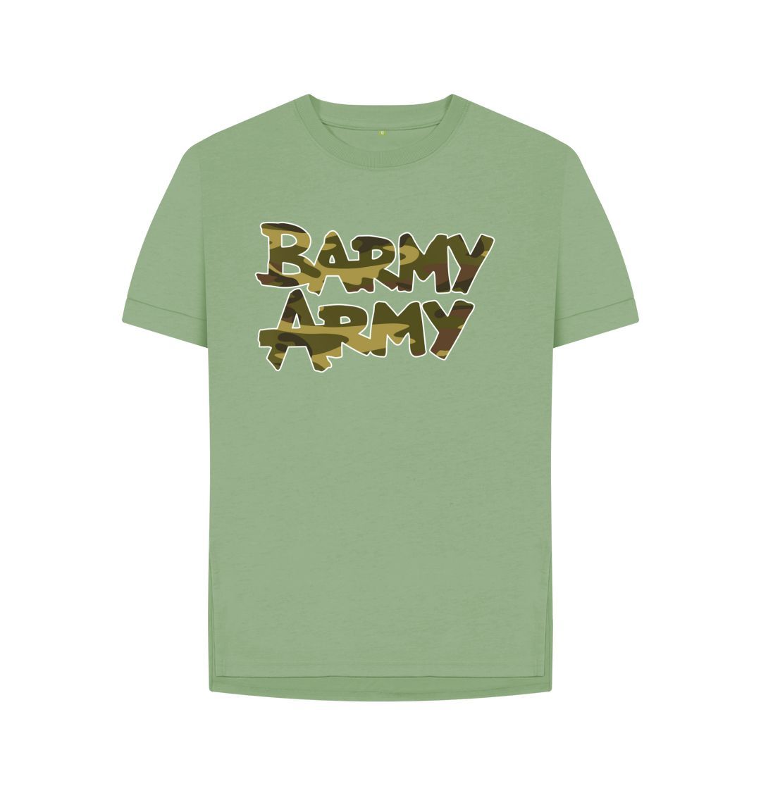Sage Barmy Army Camo Logo Ladies Relax Fit Tee