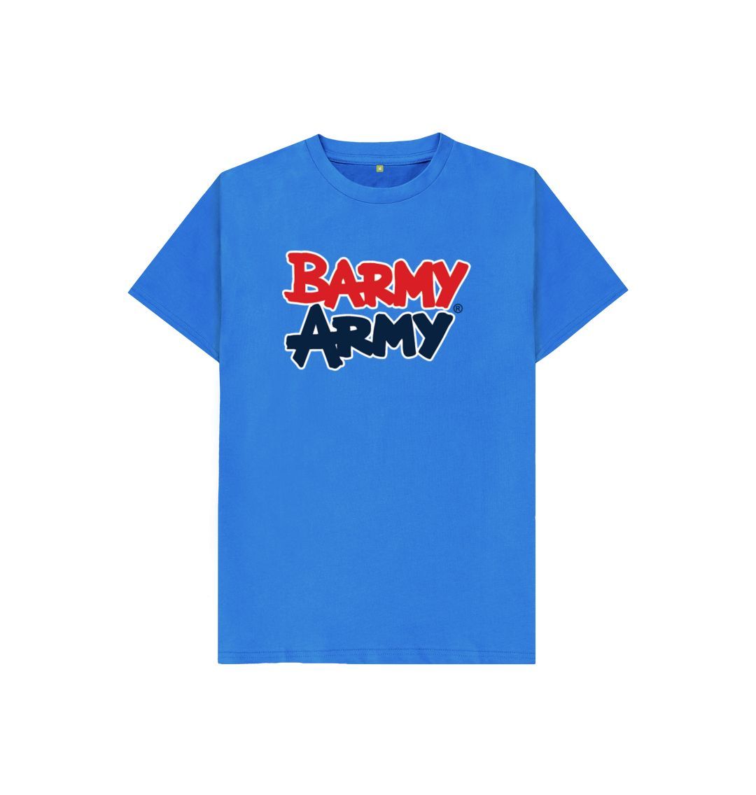Bright Blue Barmy Army Large Print Kids Tee